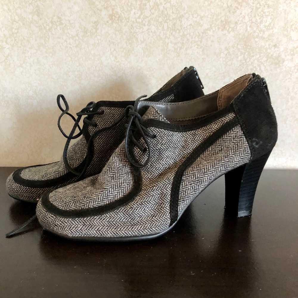 Heeled lace up booties
